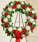 Red and White <BR>Standing Wreath Davis Floral Clayton Indiana from Davis Floral